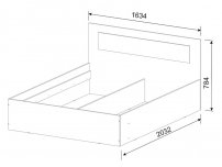 Кровать 1600 МСП-1 Ясень Анкор Светлый