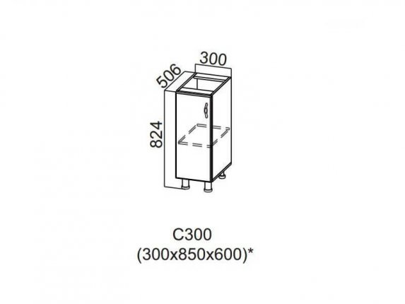 Стол-рабочий 300 С300 824х300х506-600мм Прованс